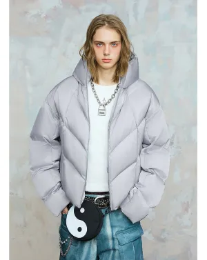 Solid Color Short Wide Down Jacket