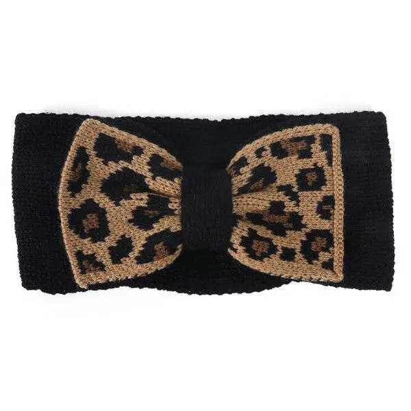 TEEK - KNIT LEOPARD BOW HEADBAND