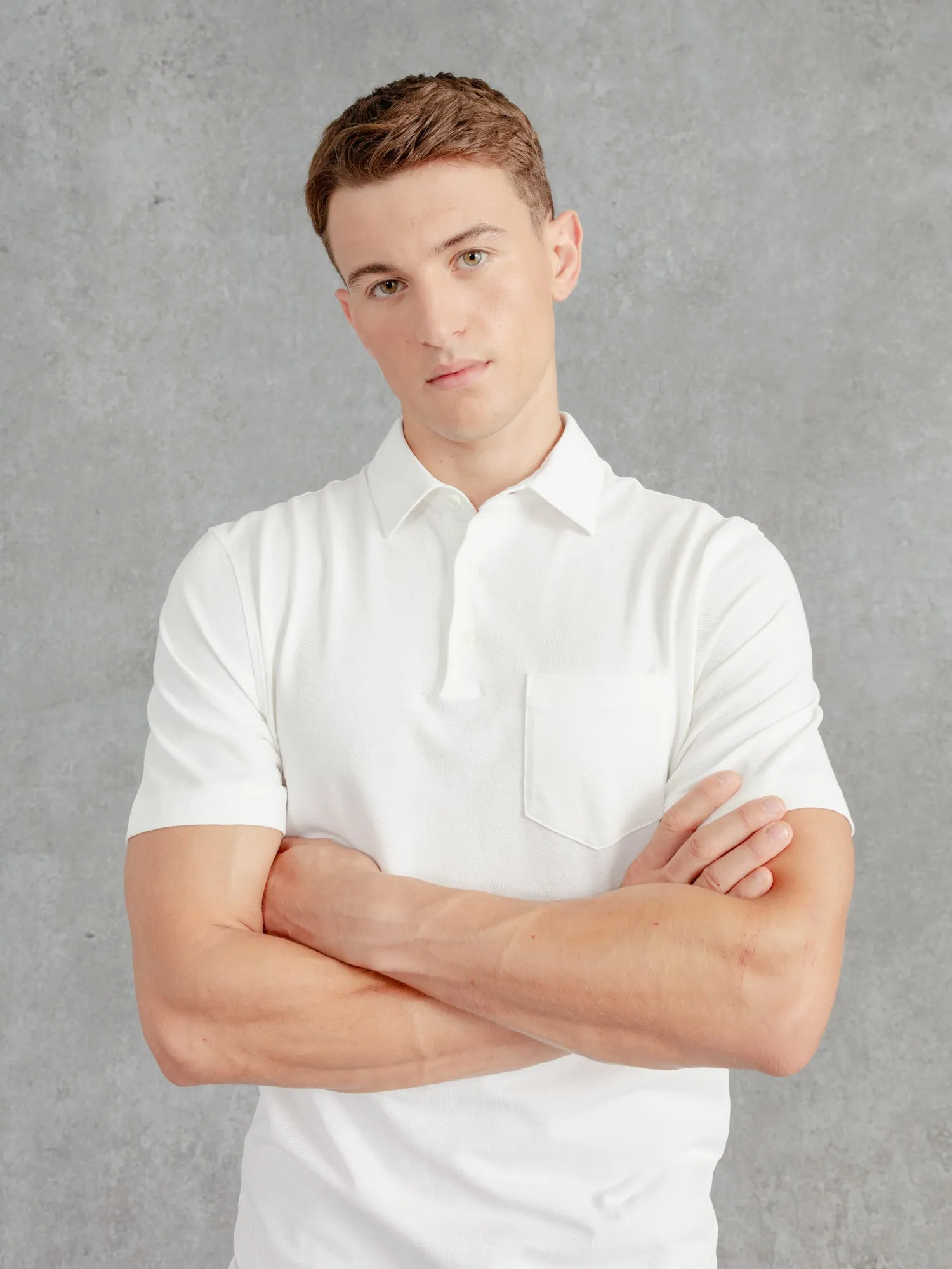 The Edmond Pique Polo - Flake White