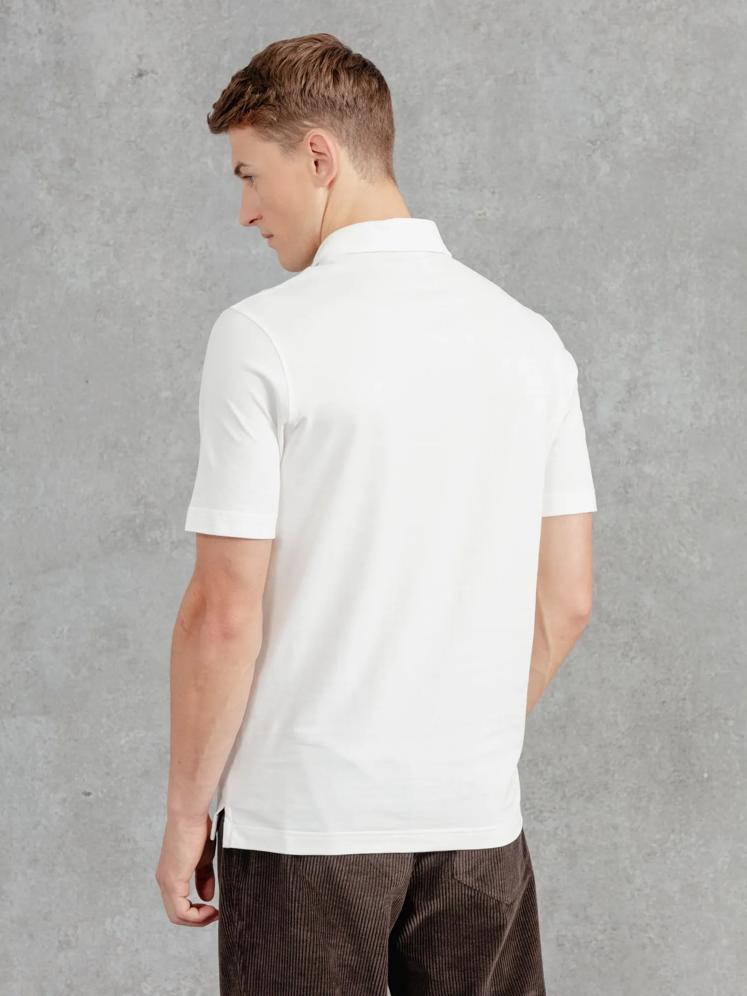 The Edmond Pique Polo - Flake White