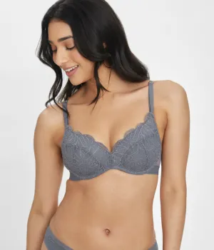 The Lace No-Wire Push-Up: Smoke