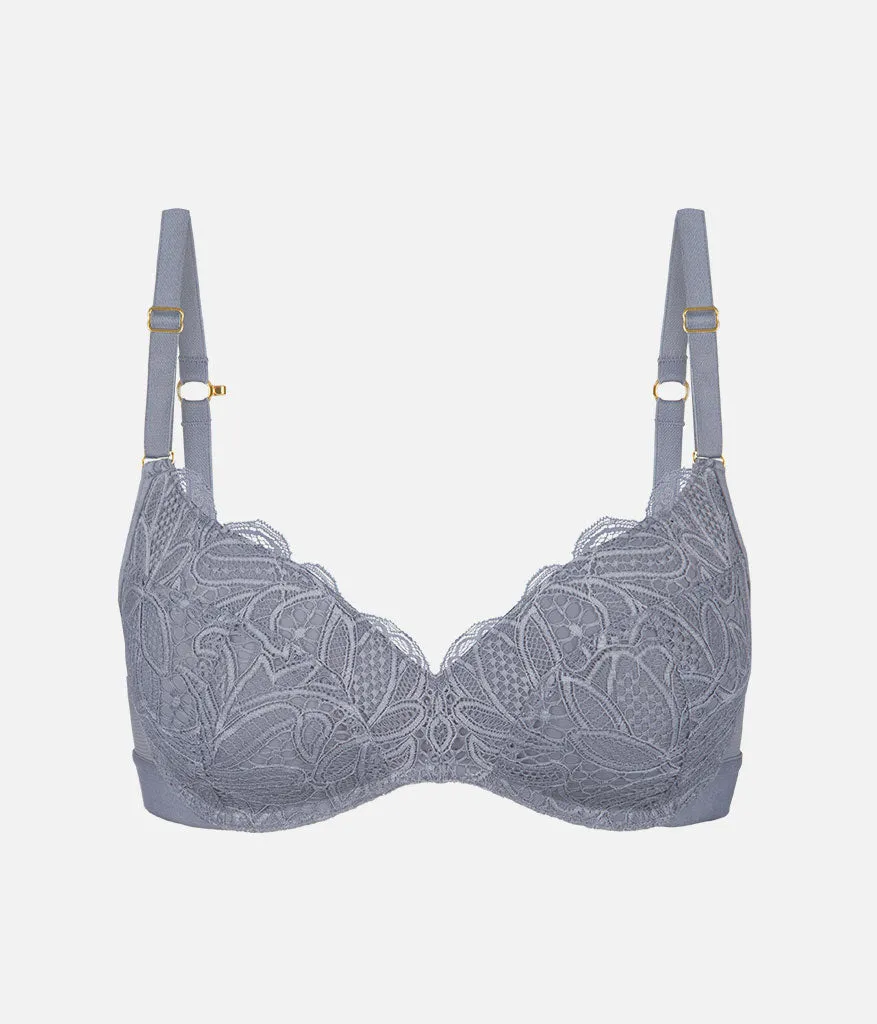 The Lace No-Wire Push-Up: Smoke