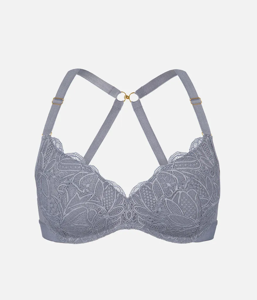 The Lace No-Wire Push-Up: Smoke