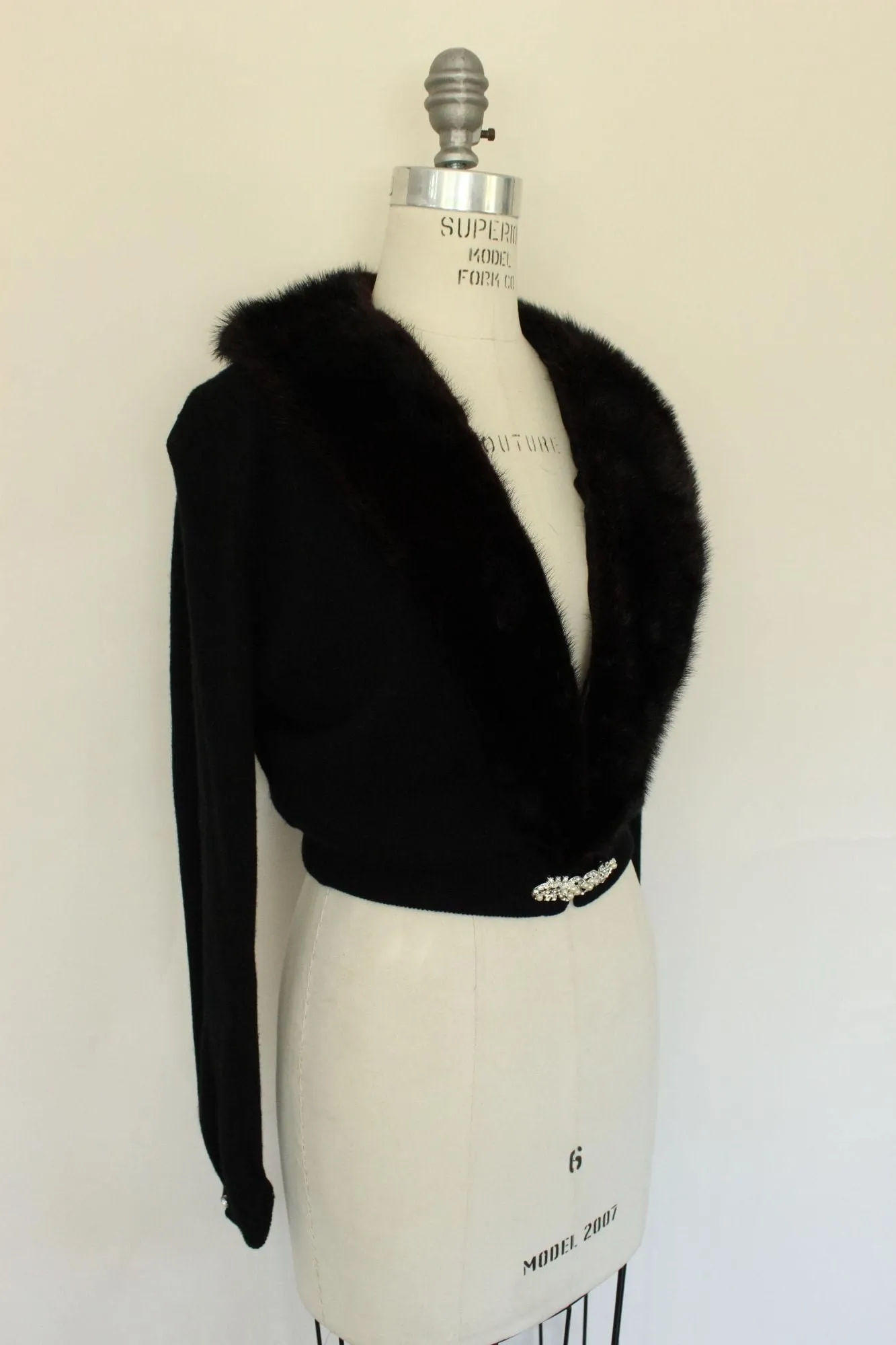 Vintage 1950s Hadley Black Cashmere Cardigan