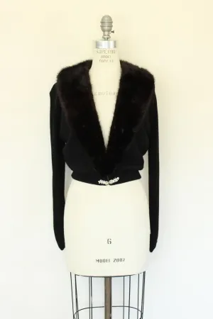 Vintage 1950s Hadley Black Cashmere Cardigan