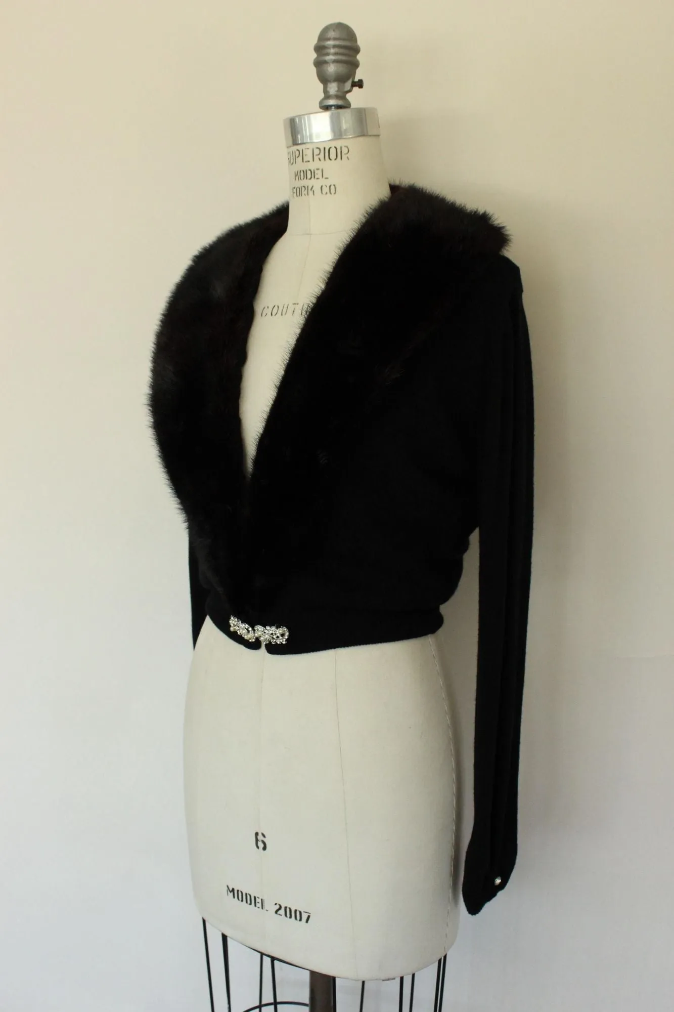 Vintage 1950s Hadley Black Cashmere Cardigan