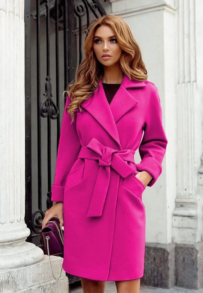 Women's Long Sleeve Woolen Coat