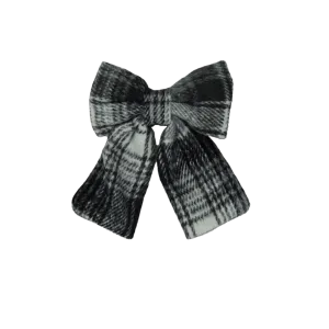 Wool Plaid Small Bow Hair Clip