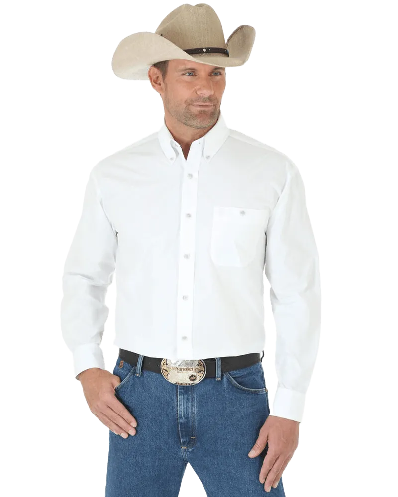 Wrangler George Strait White Solid Shirt